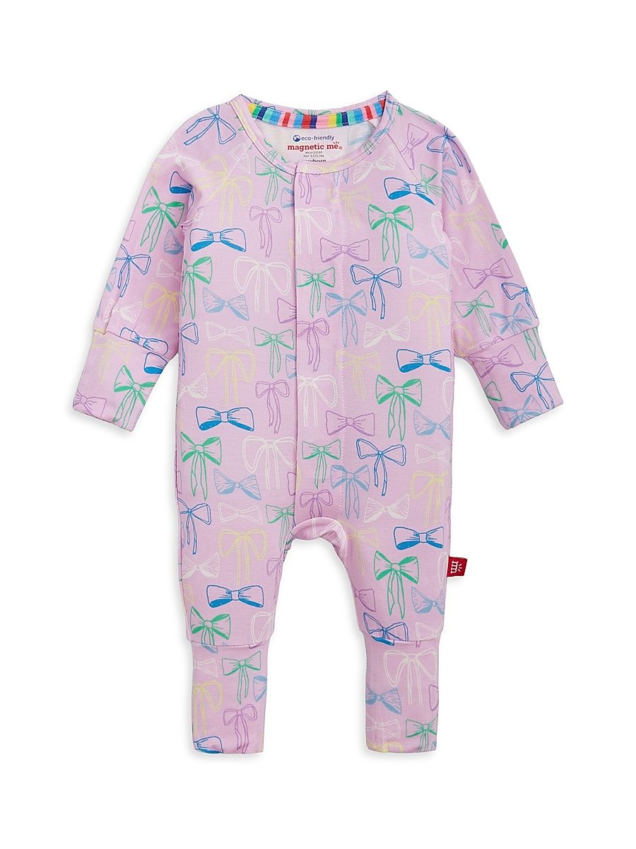 Baby Girl's Take A Bow Magnetic Convertible Coveralls - Size 18 Months