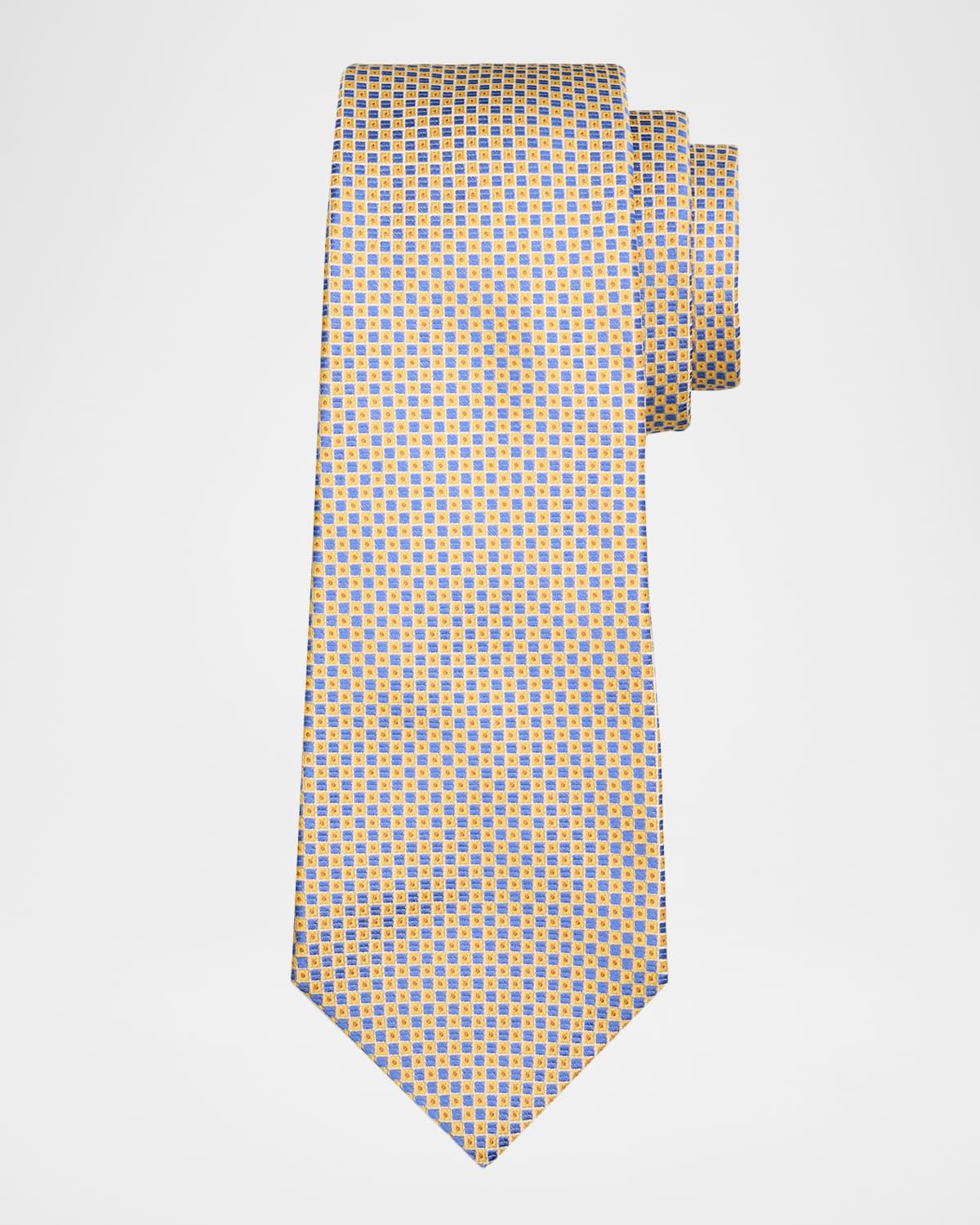 Men & apos;s Micro-Geometric Silk 7-Fold Tie