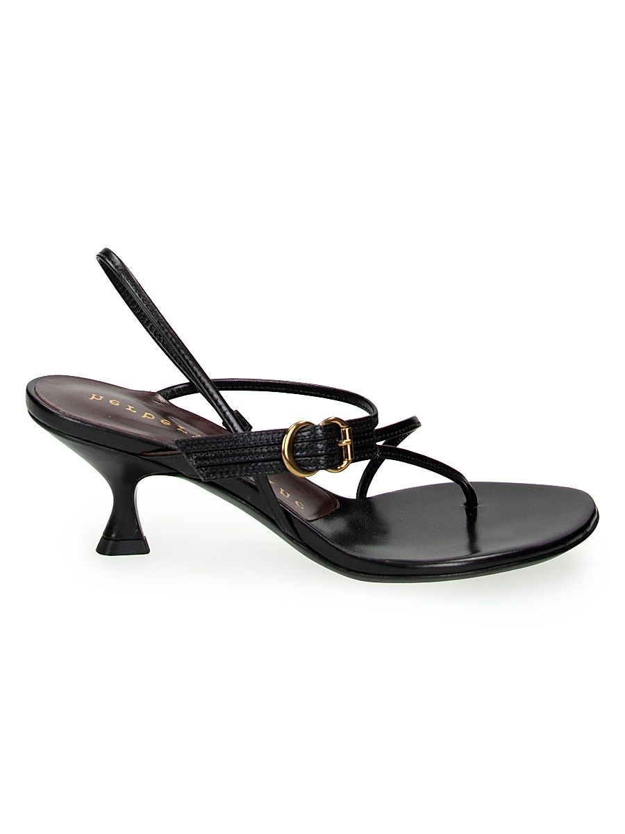 Women's Starry-Eyed Leather 55MM Sandals - Kid Skin Black - Size 11.5