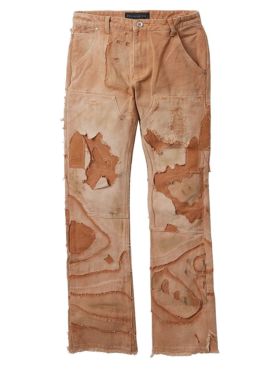 Men's Unearthed Distressed Trousers - Tan - Size 40