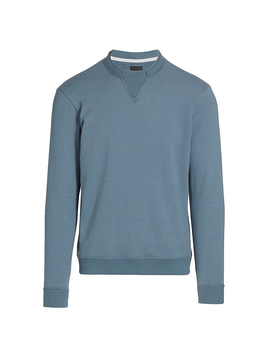 Men's COLLECTION Double Collar Sweatshirt - Medium Blue - Size XS