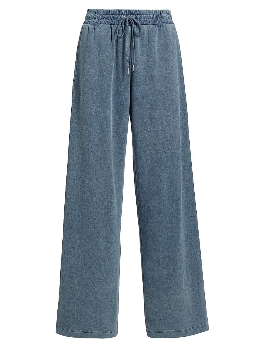 Women's Cotton-Blend Straight-Leg Sweatpants - Indigo - Size XS