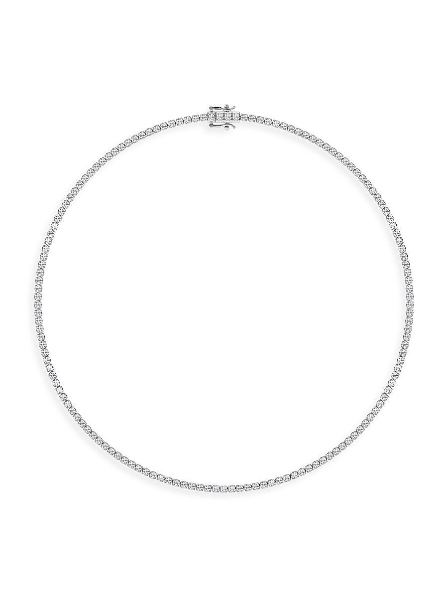 Women's 14K White Gold & 7 TCW Lab-Grown Diamond Tennis Necklace - White Gold