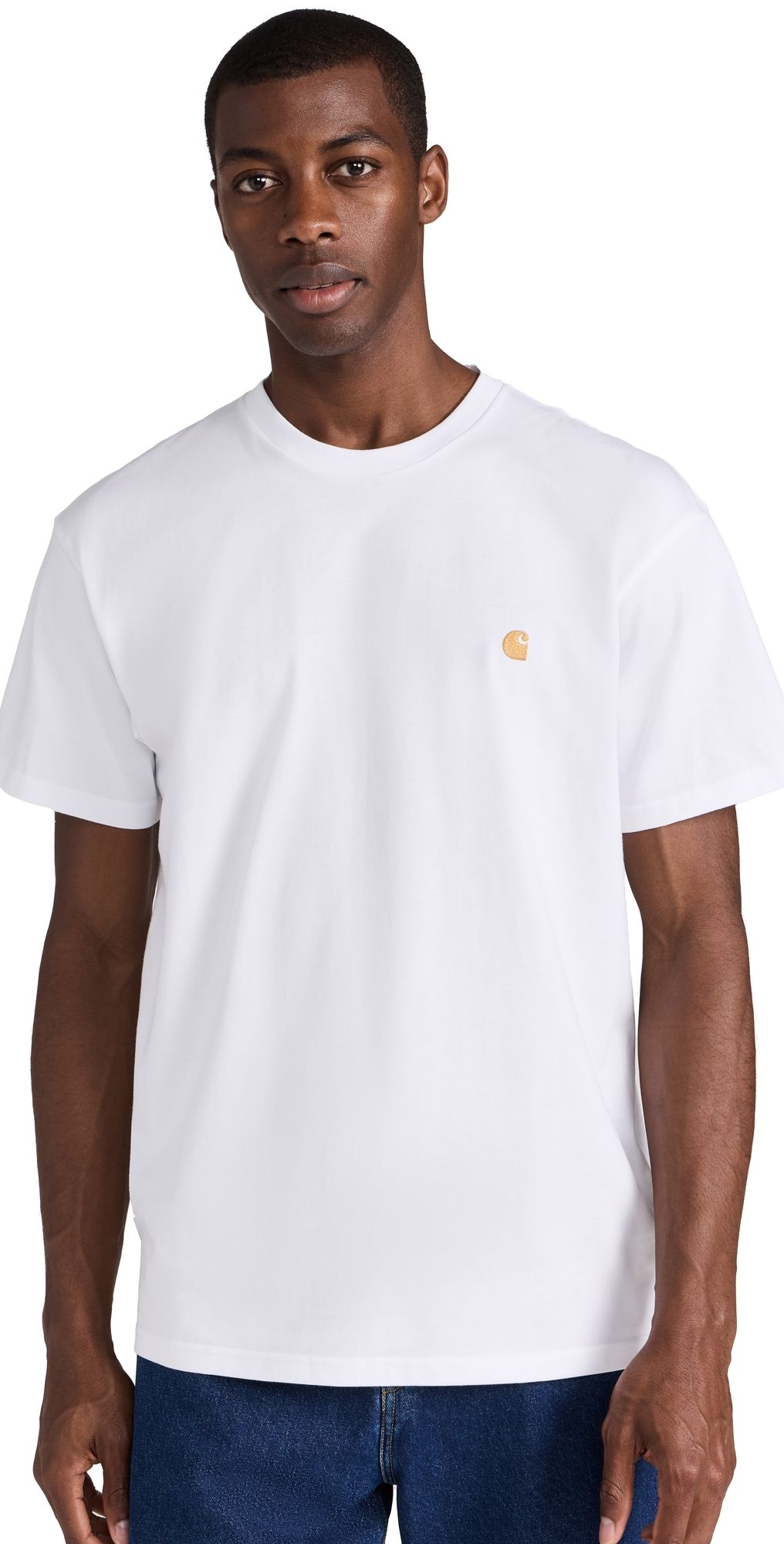 Carhartt WIP Short Sleeve Chase T-Shirt White/Gold L