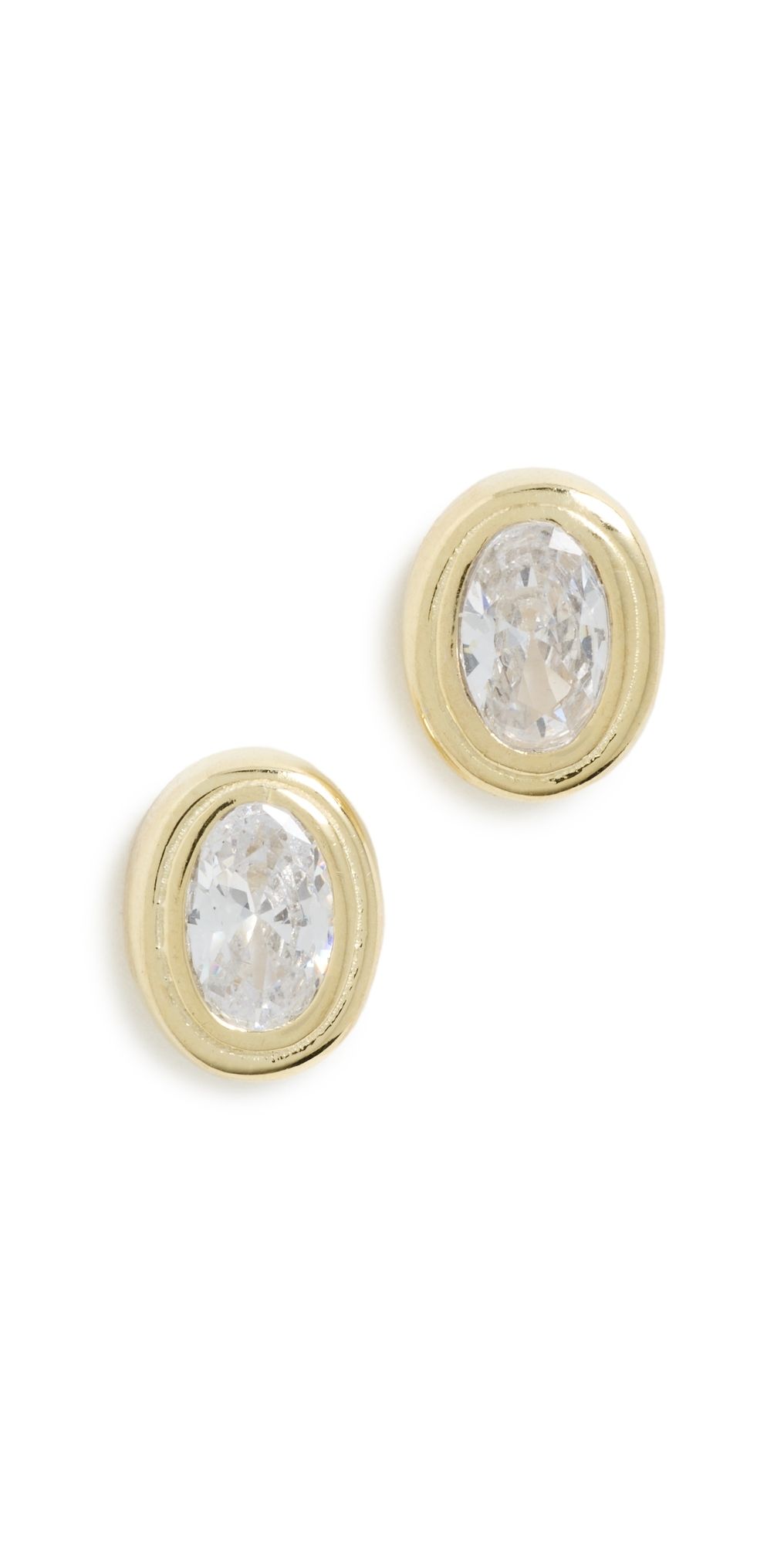 SHASHI Reagan Studs Gold/Diamond One Size
