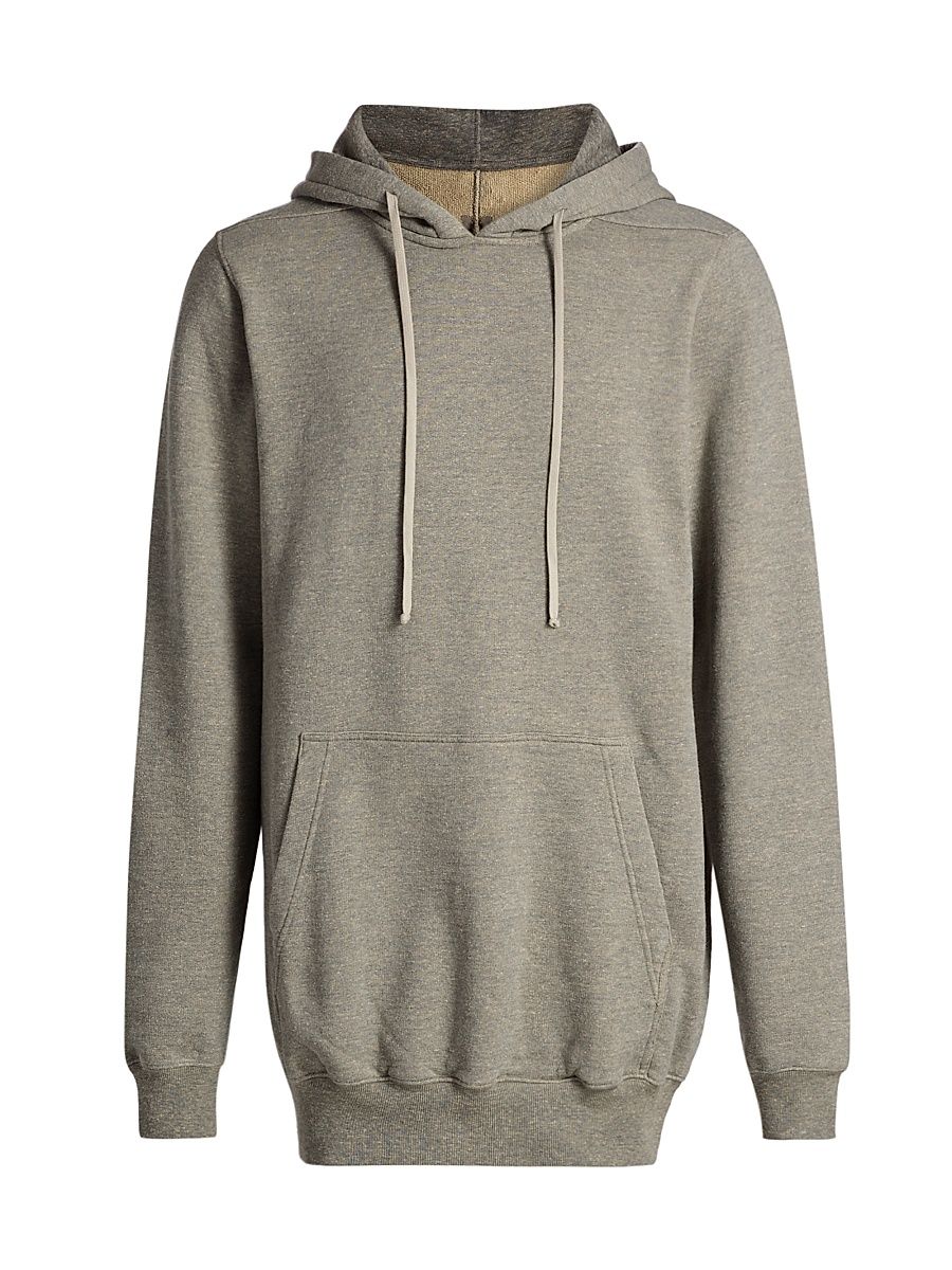 Men's Felpa Elongated Hoodie - Grey Melange - Size XXL