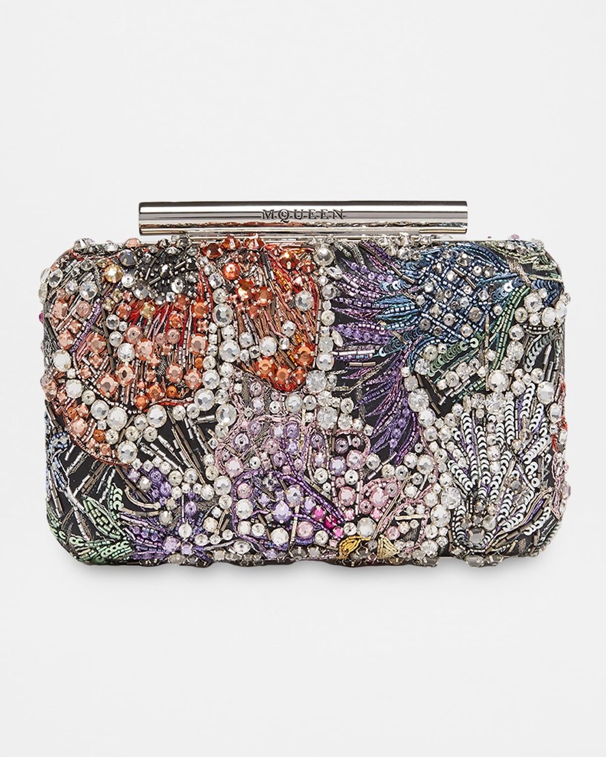 Bead & Crystal T-Bar Clutch Bag