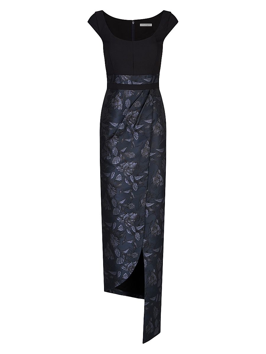 Women's Isaline Floral Column Gown - Dark Midnight - Size 10