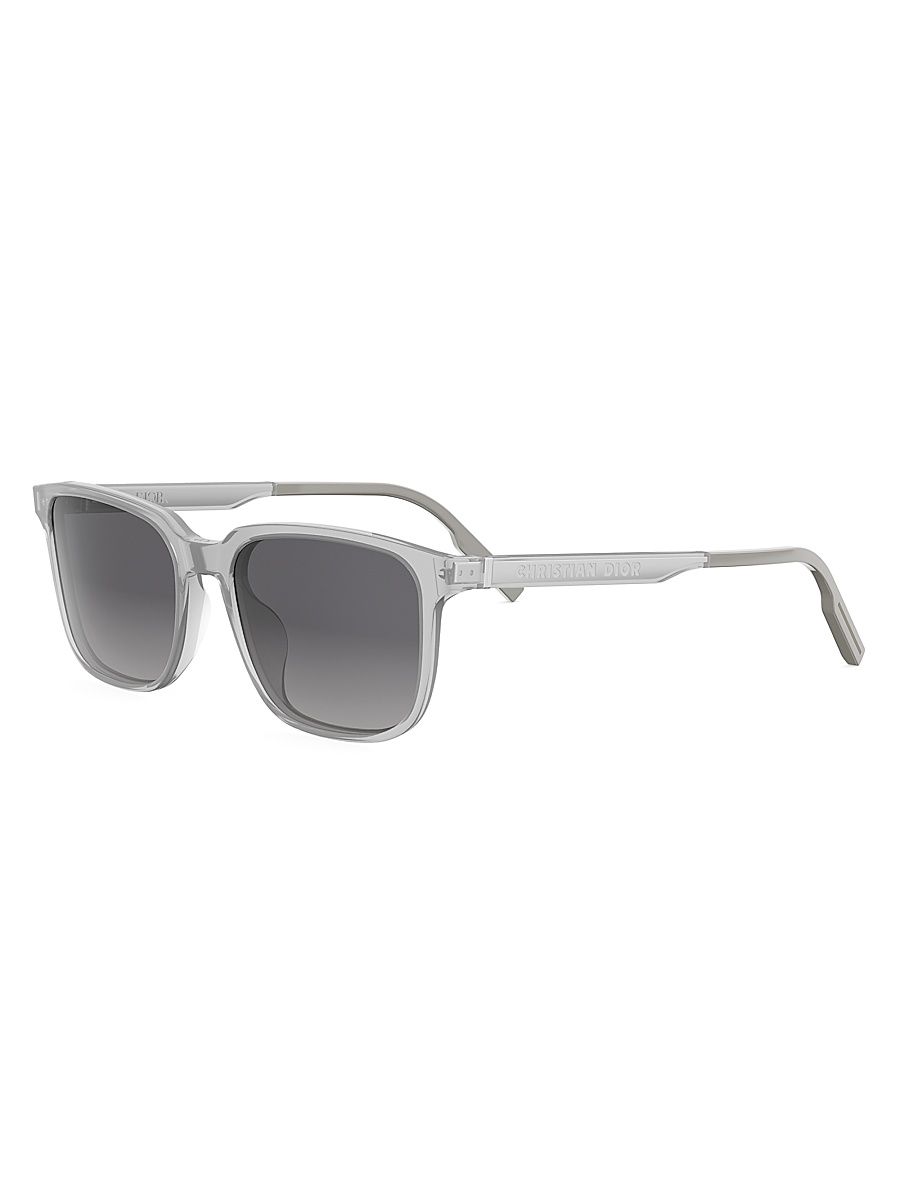 Men's InDior S1I 56MM Rectangular Sunglasses - Grey And Gradient Smoke