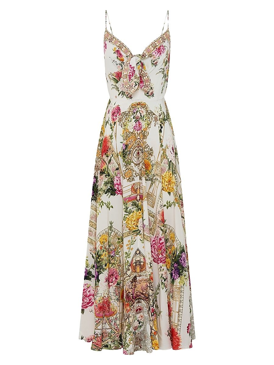 Women's Egyptian Rose Silk Maxi Dress - Egyptian Rose - Size Large