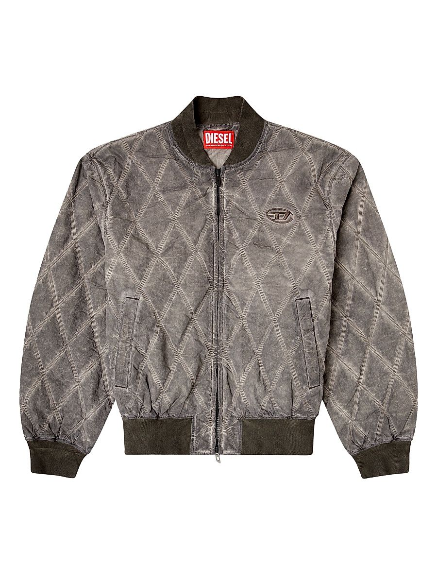 Men's Treat Diamond-Quilted Bomber Jacket - Grey - Size 44