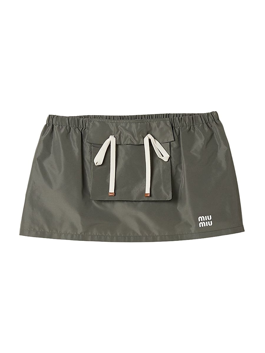 Women's Technical Fabric Mini Skirt - Grey - Size 2