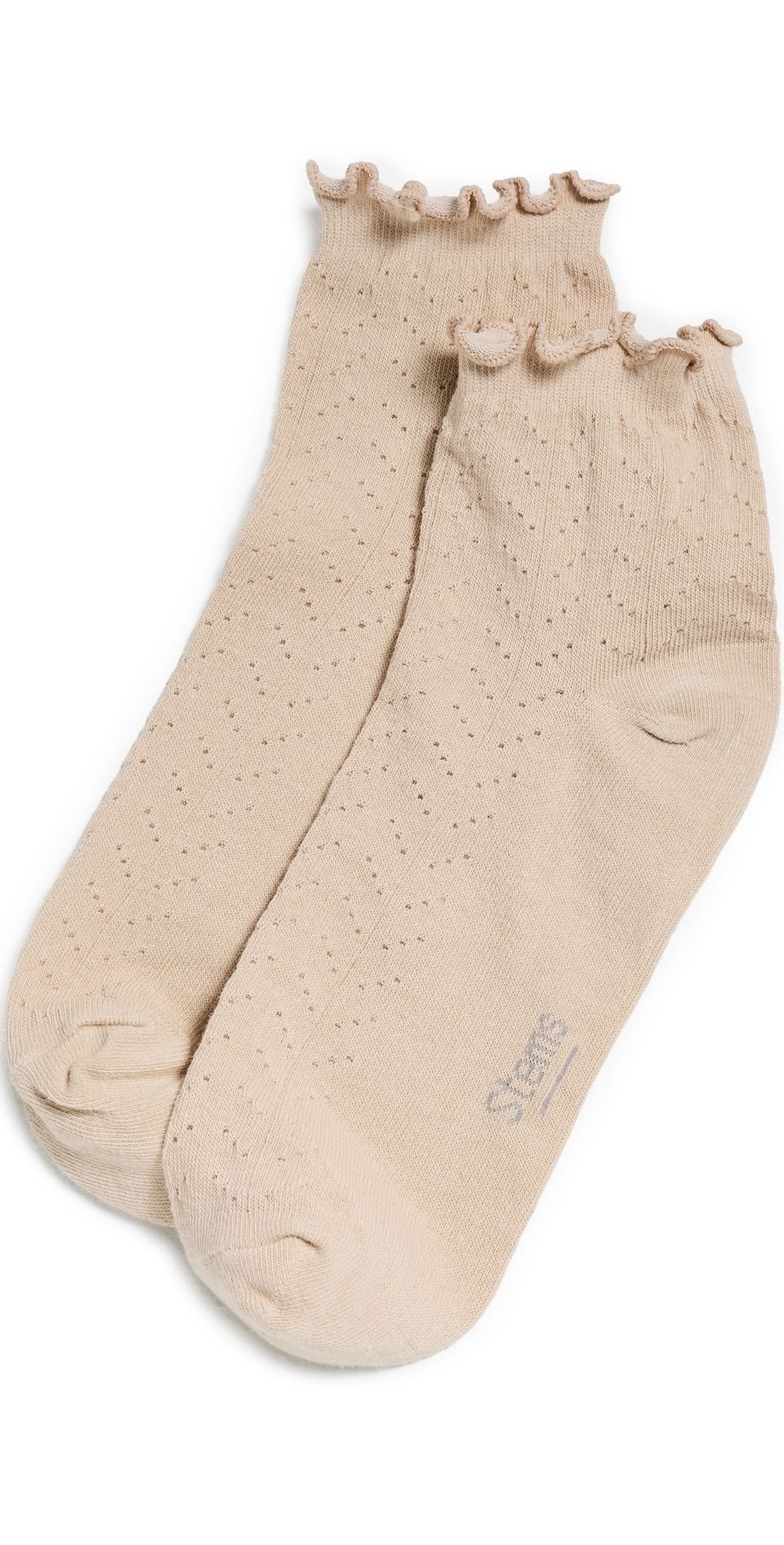 Stems Pointelle Ankle Socks Ivory One Size