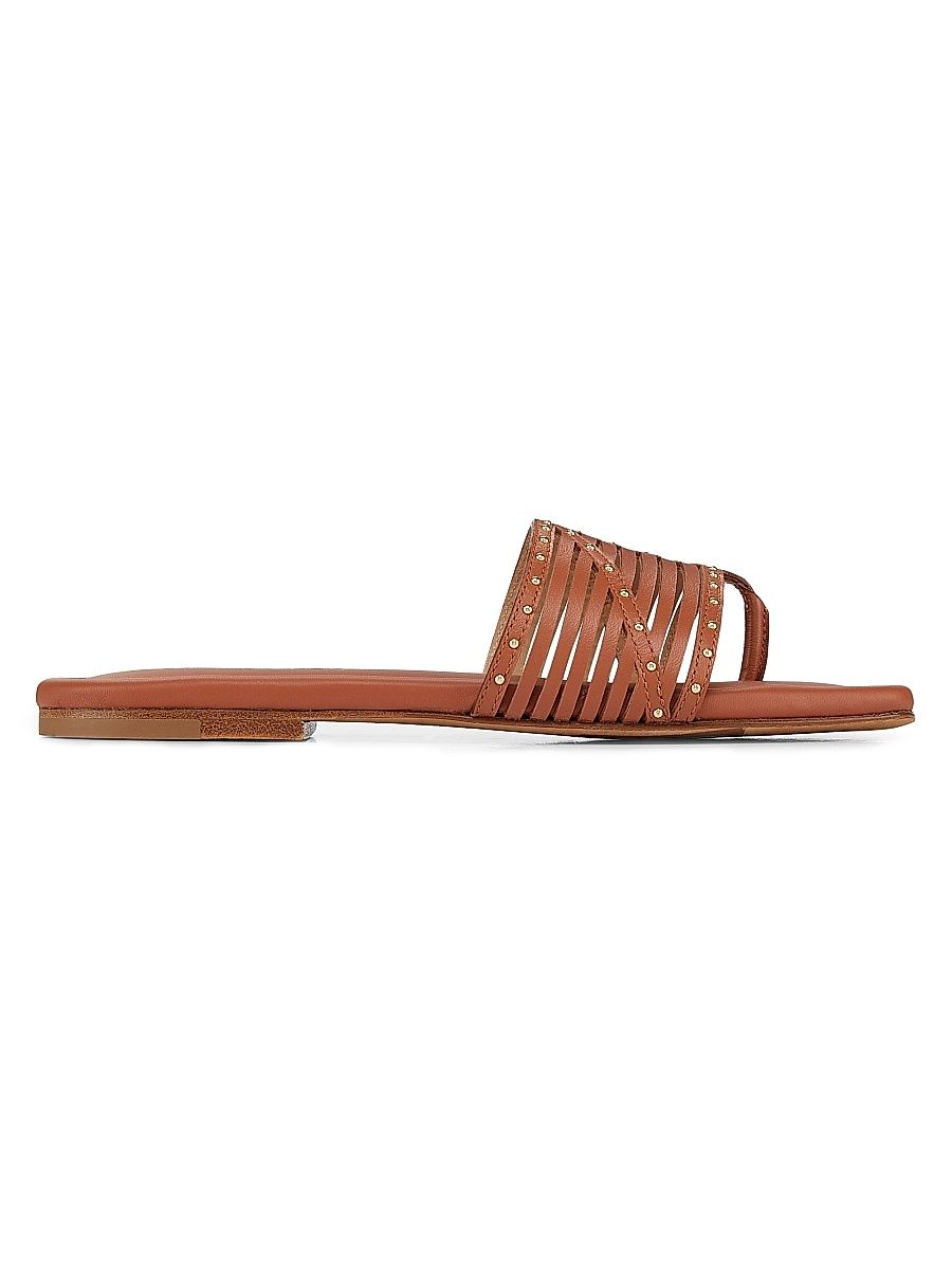 Women's Naomi Sandal Studded Leather Sandals - Rust Copper - Size 9