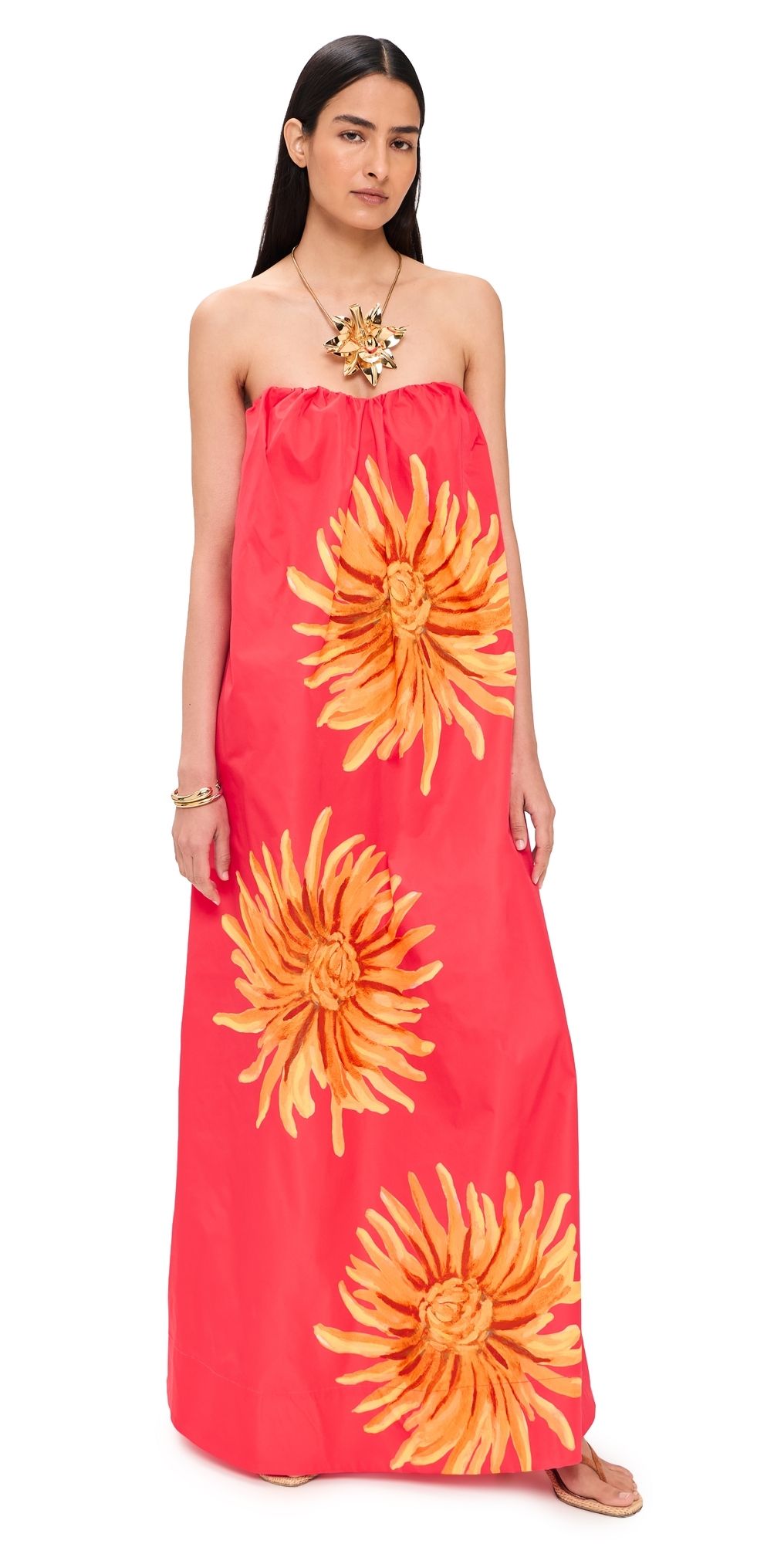 The Wolf Gang Verona Maxi Dress Rojo Sunflower XL