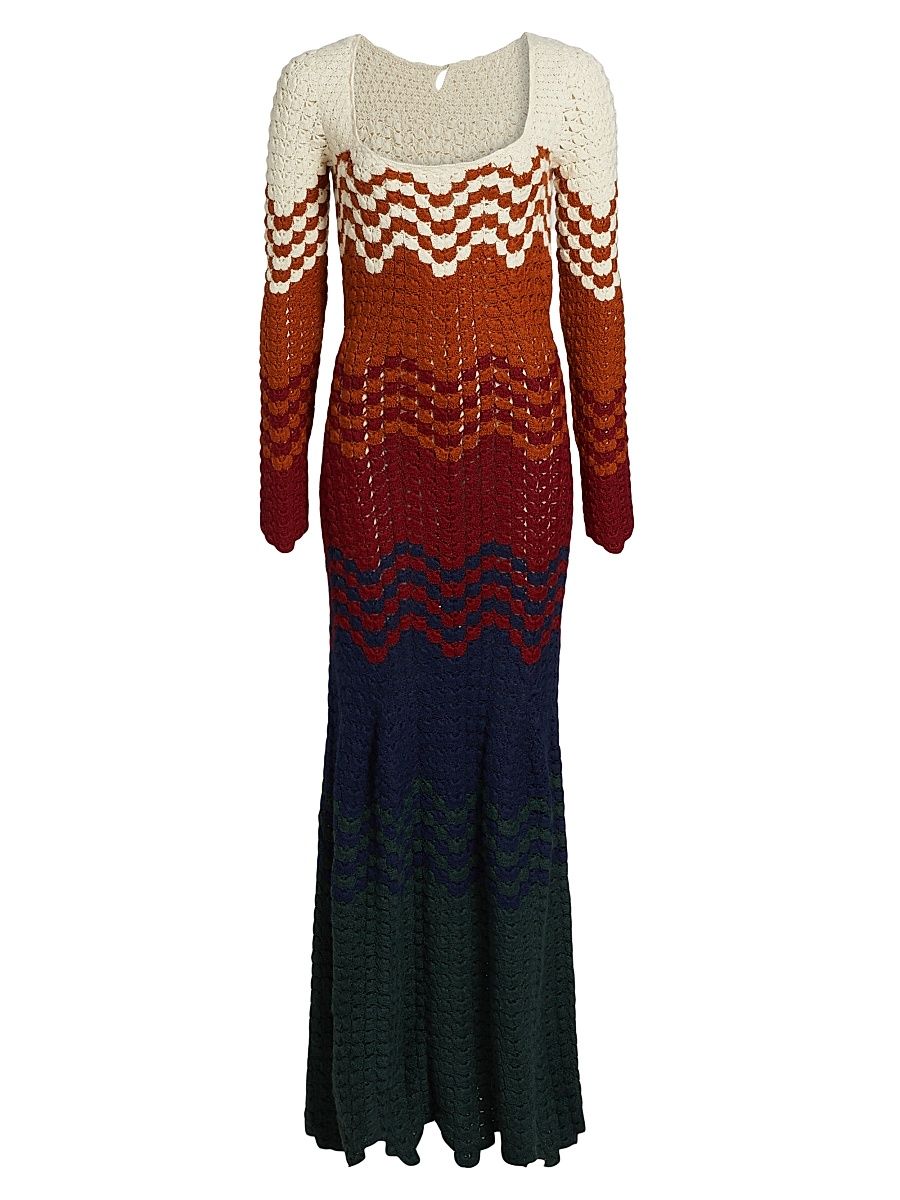 Women's Origen Chiri Striped Alpaca-Knit Maxi Dress - Size Small