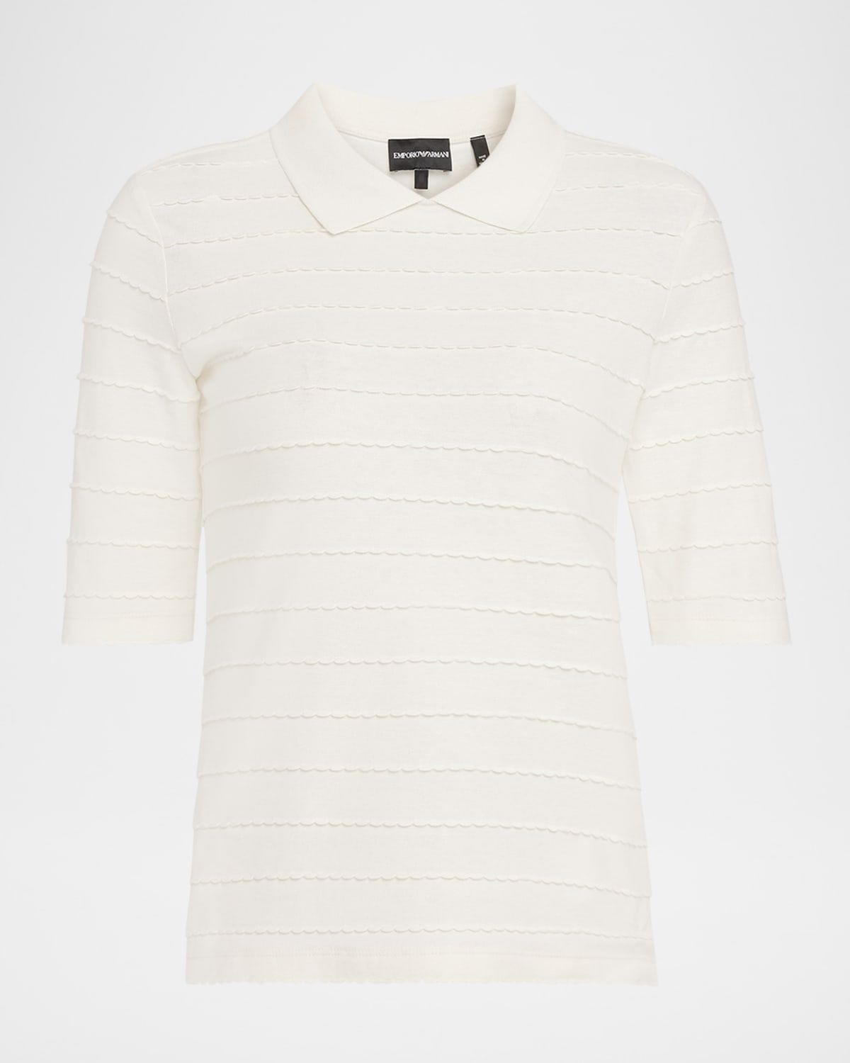 Scallop-Trim Cotton Jersey Tee