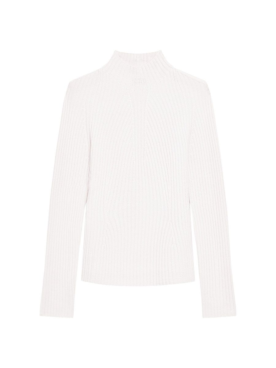 Women's Traveling Cashmere Rib-Knit Sweater - Ivory - Size Medium