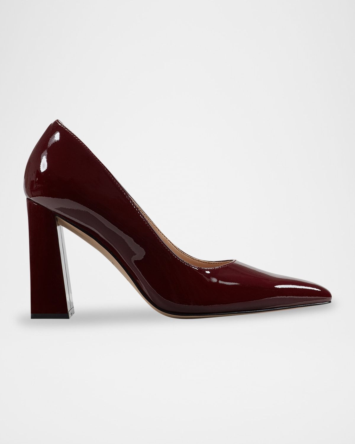 Minny Patent Leather Snip Toe Block-Heel Pumps