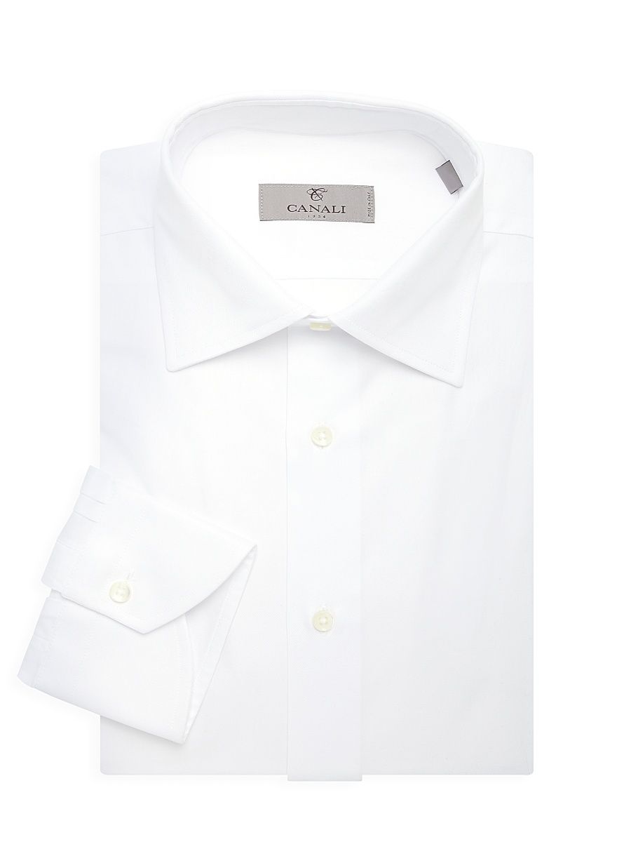Men's Solid Dress Shirt - White - Size 17.5