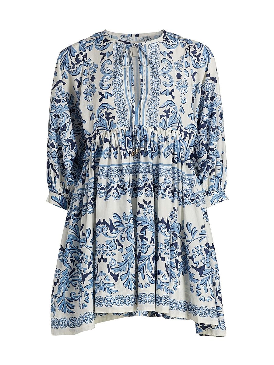 Women's Jude Tiered Voile Minidress - Saltaire Light Blue - Size Medium