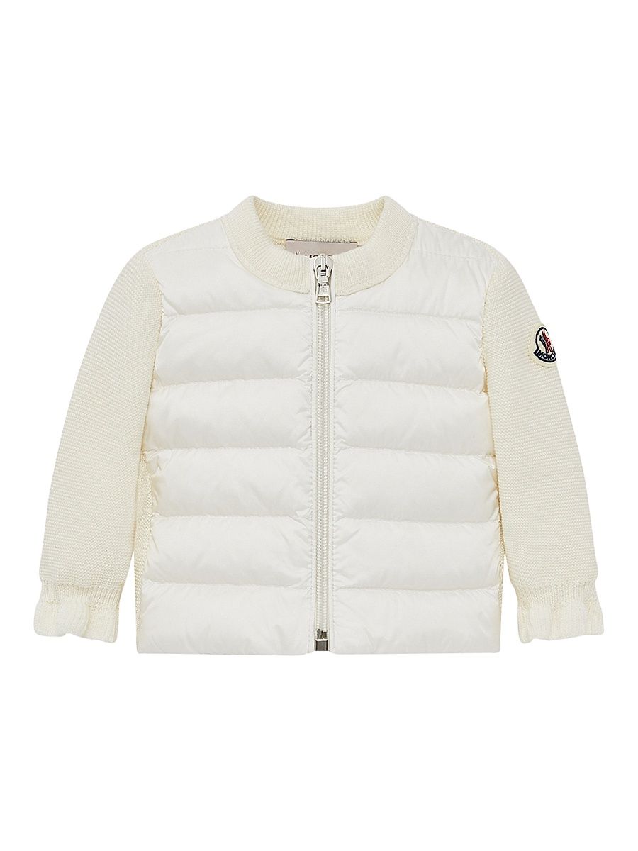 Baby Girl's & Little Girl's Down-Filled Cardigan in Wool - White - Size 3