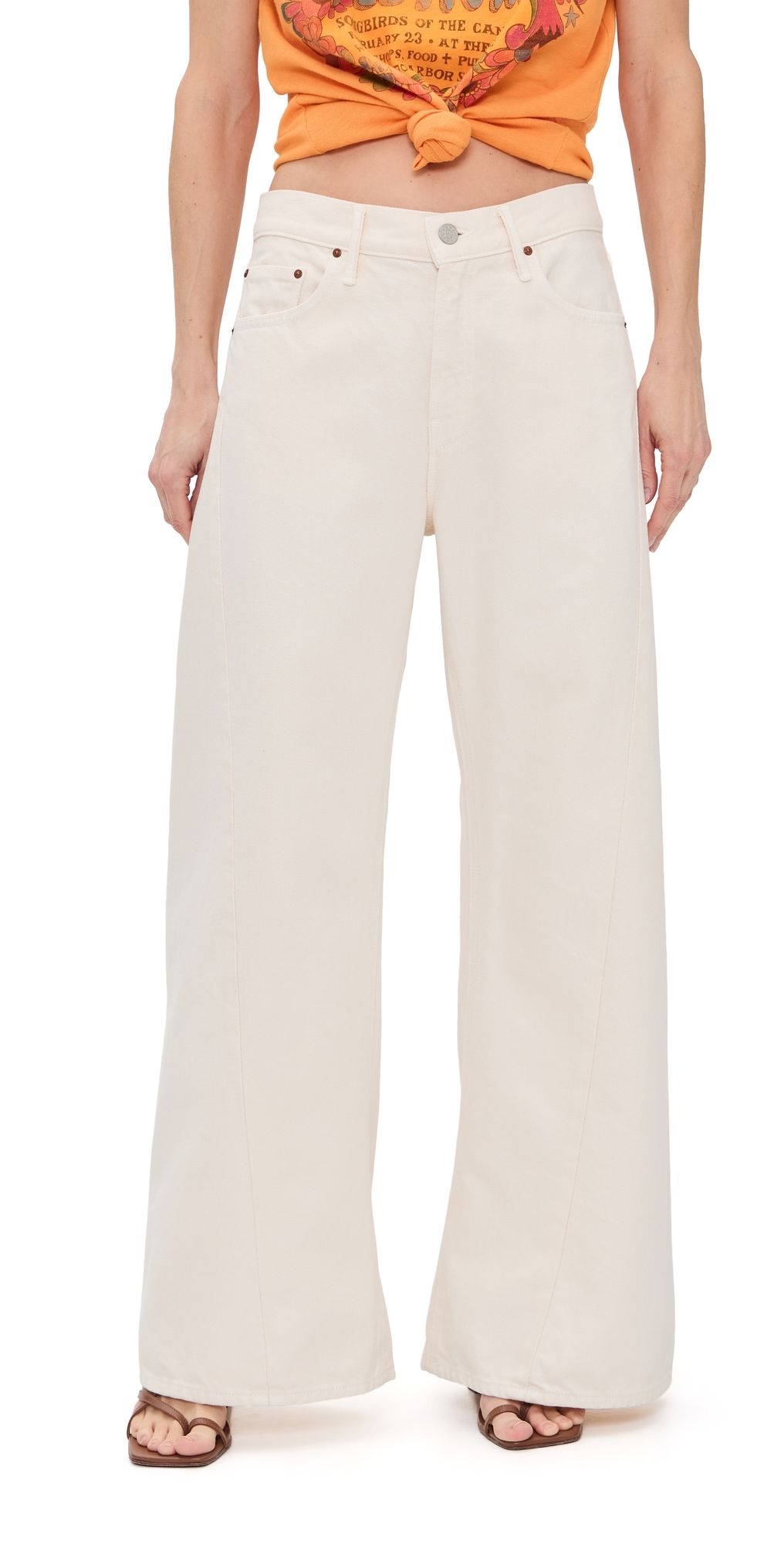 MOTHER Petite Lil Lemon Twist Sneak Jeans NAT-NATURAL 32