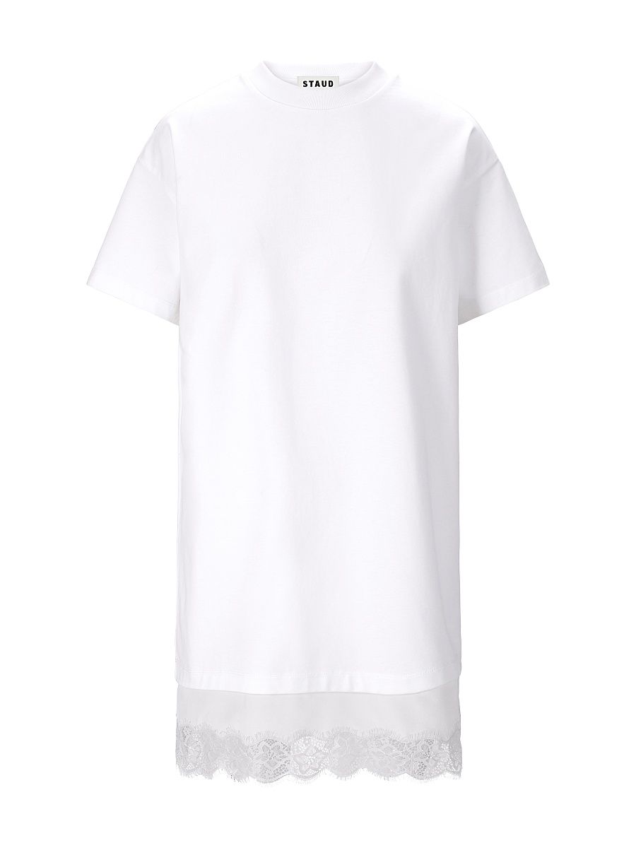 Women's Grier Lace-Trim T-Shirt Dress - Ivory - Size XL