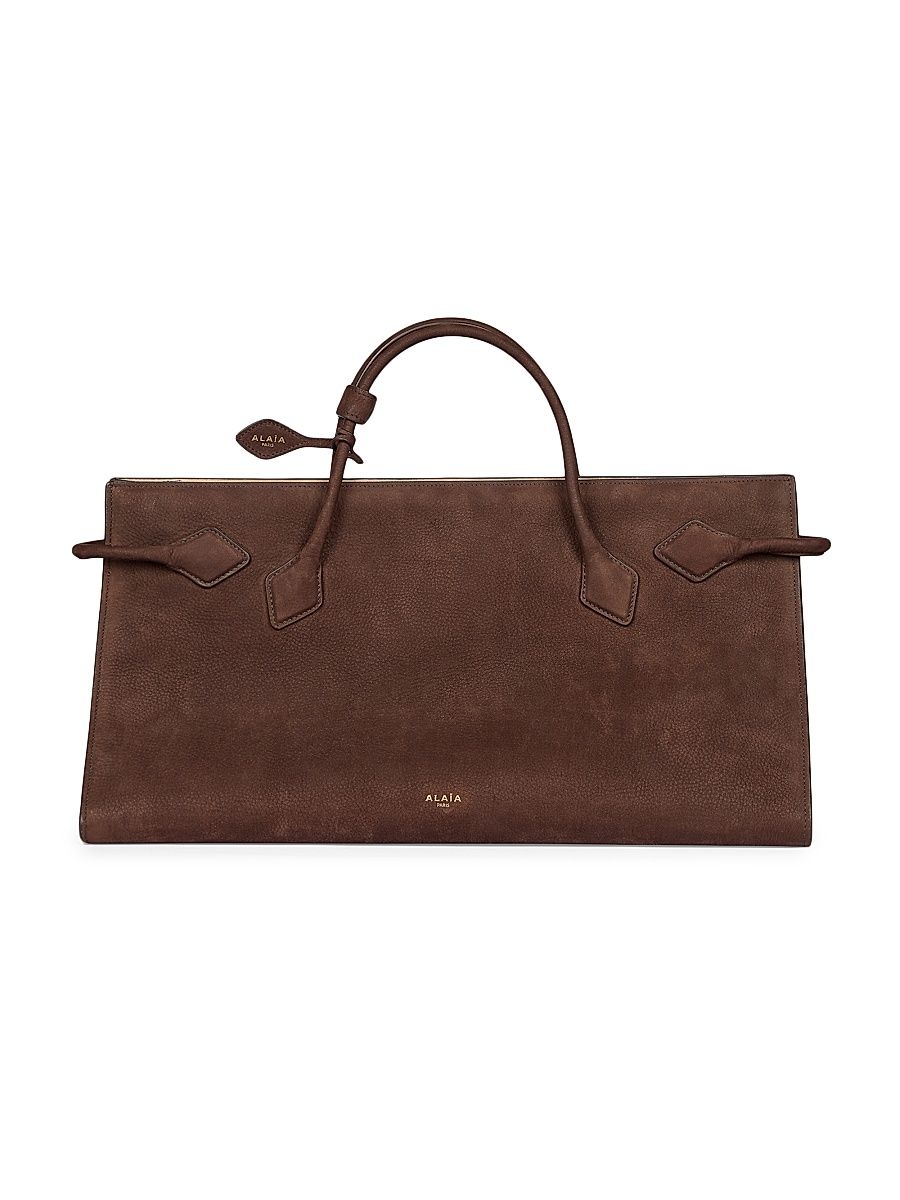 Women's East West Leather Tote Bag - Brun Fonce
