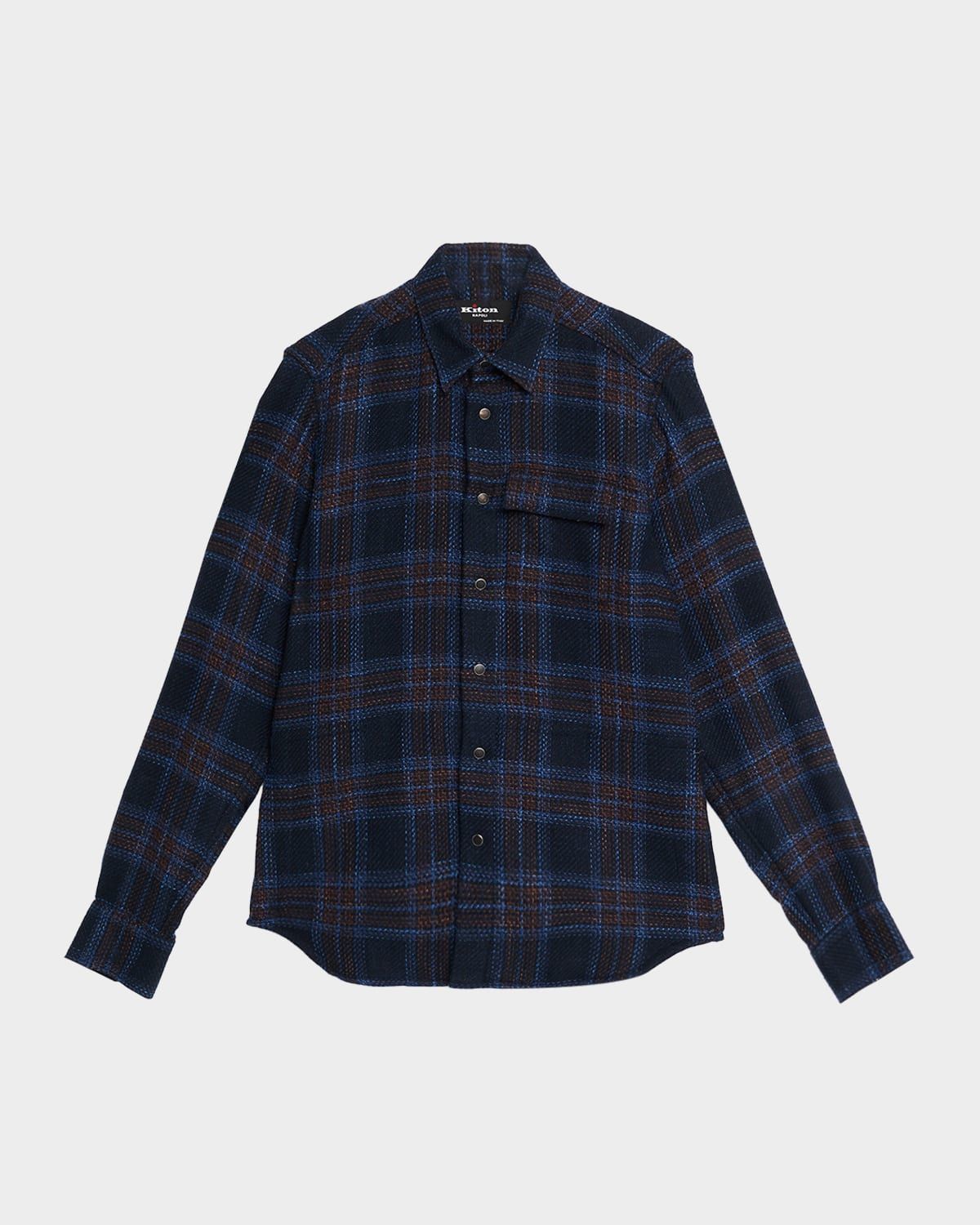 Men & apos;s Wool-Blend Plaid Snap-Front Overshirt