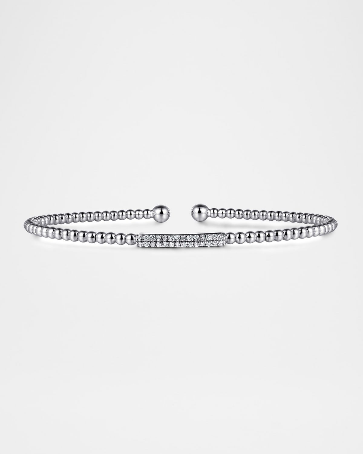 14K Gold Bujukan Bead Bangle with Diamonds