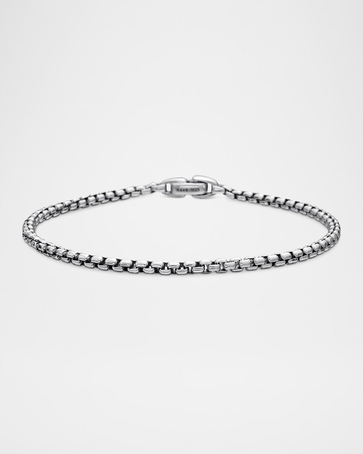 Men & apos;s Box Chain Bracelet in Silver, 2.7mm