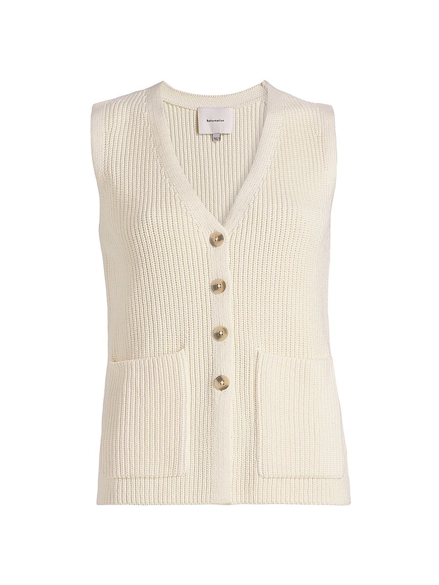Women's Faye Cotton Sweater Vest - Gossamer - Size XL