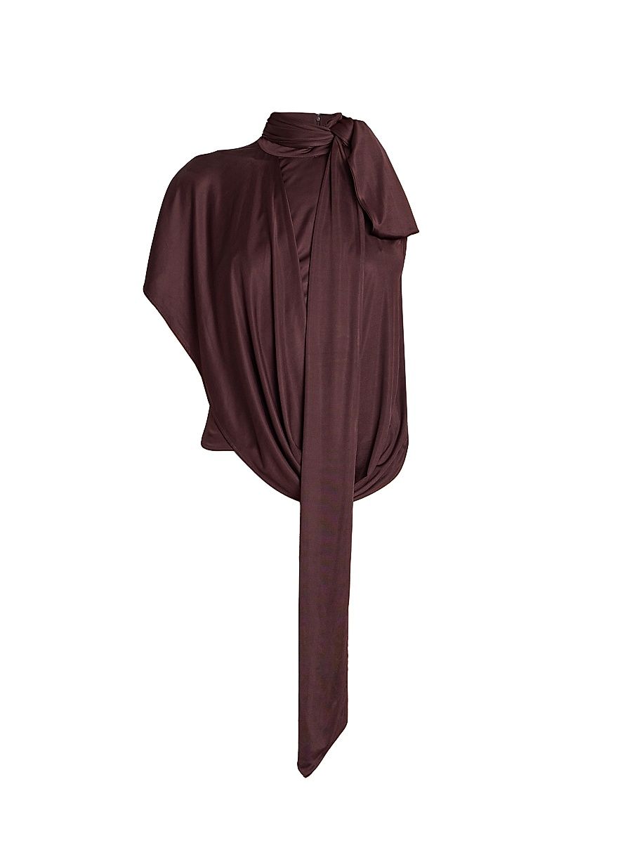 Women's Huresca Asymmetric Jersey Top - Burgundy - Size Medium