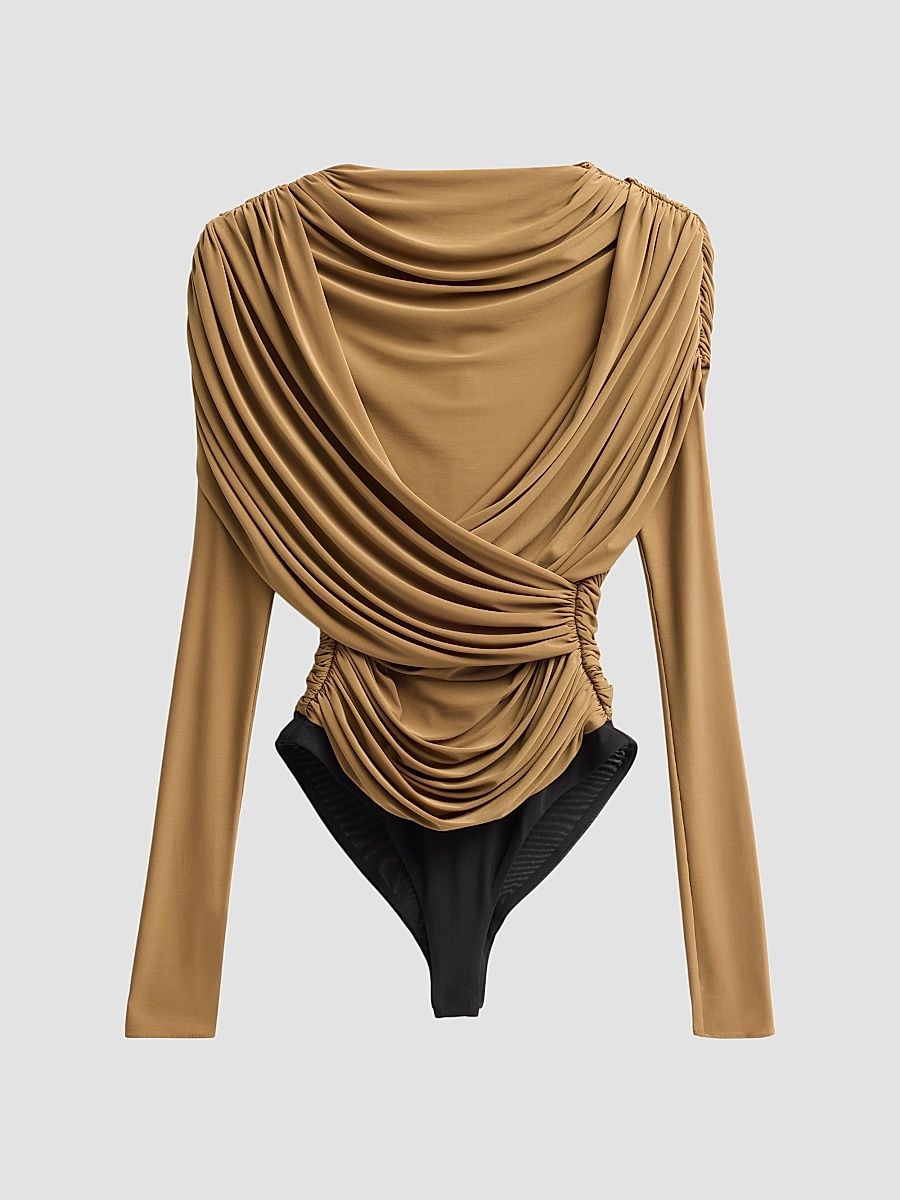 Women's Hestia Draped Bodysuit - Antique Moss - Size 8