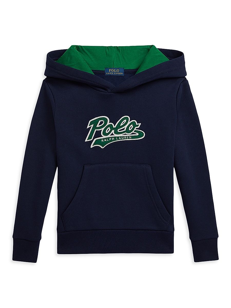 Little Boy's & Boy's Logo Cotton-Blend Fleece Hoodie - Refined Navy - Size 8