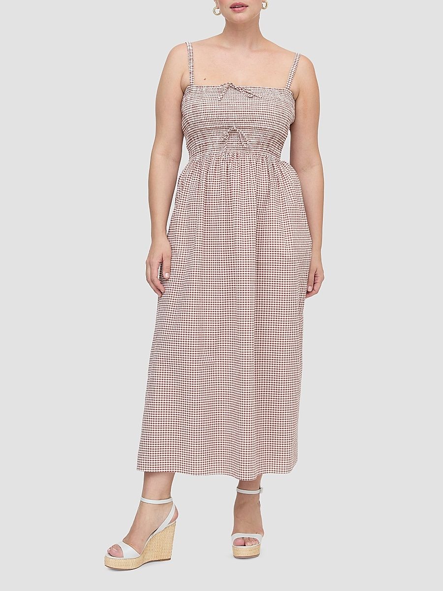 Women's The Larissa Nap Dress - Cognac Gingham - Size XXL