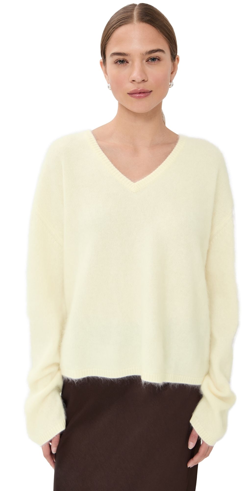 LISA YANG Margareta Cashmere Sweater Cream Brushed 0