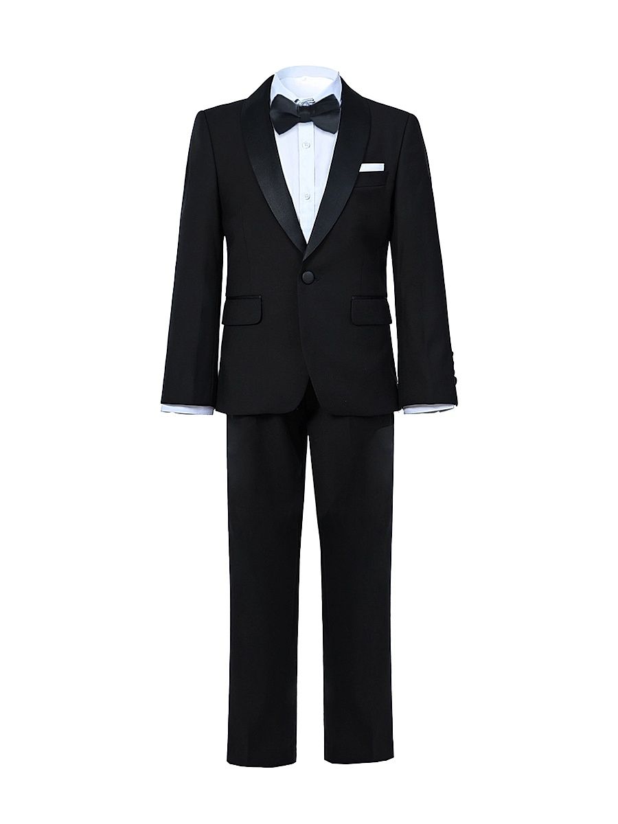 Baby Boy's, Little Boys & Boy's Shawl Lapel Wool Suit - Black - Size 16