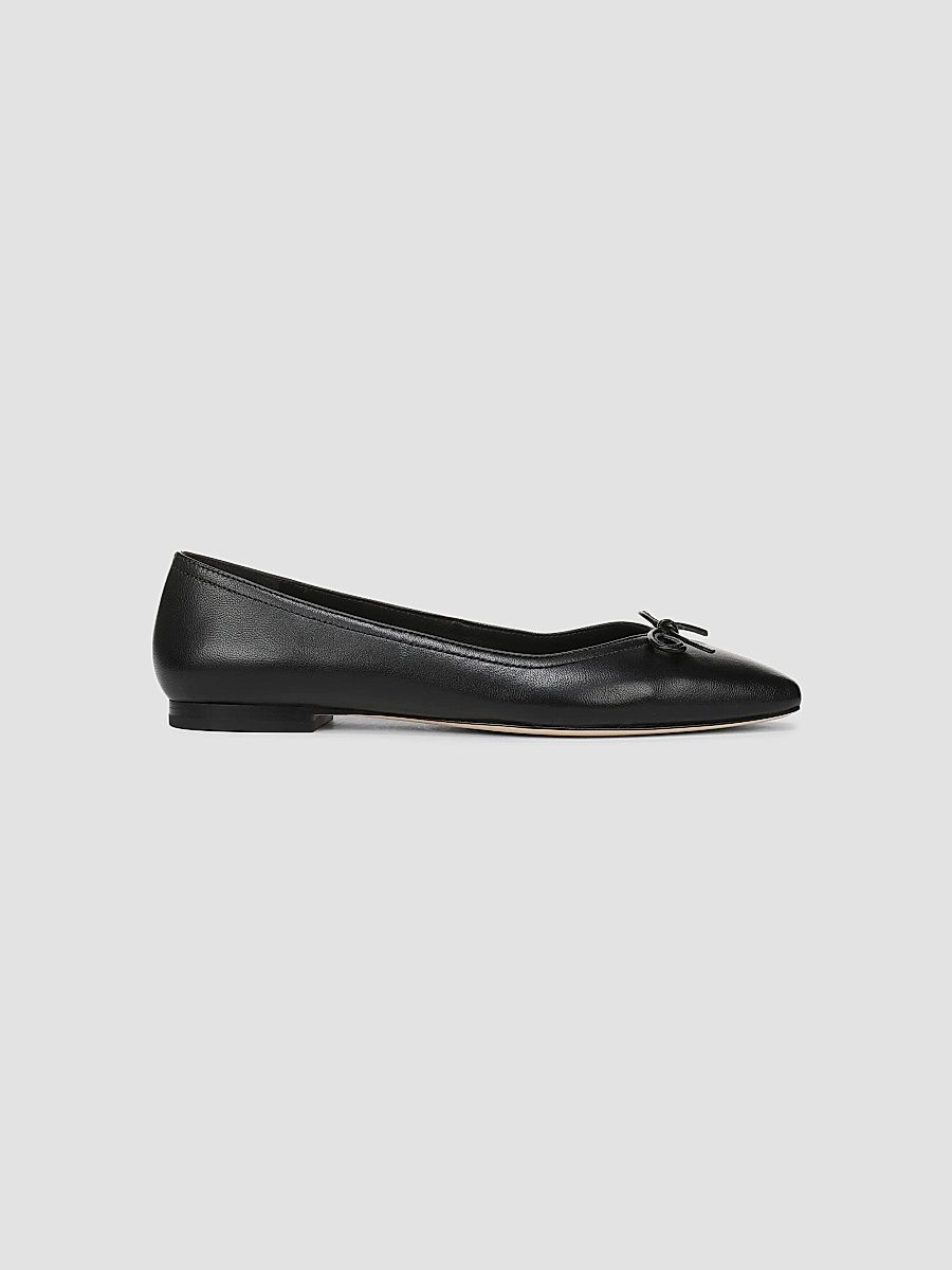 Veronica Beard Women's Cailey Leather Ballerina Flats - Black - Size 11