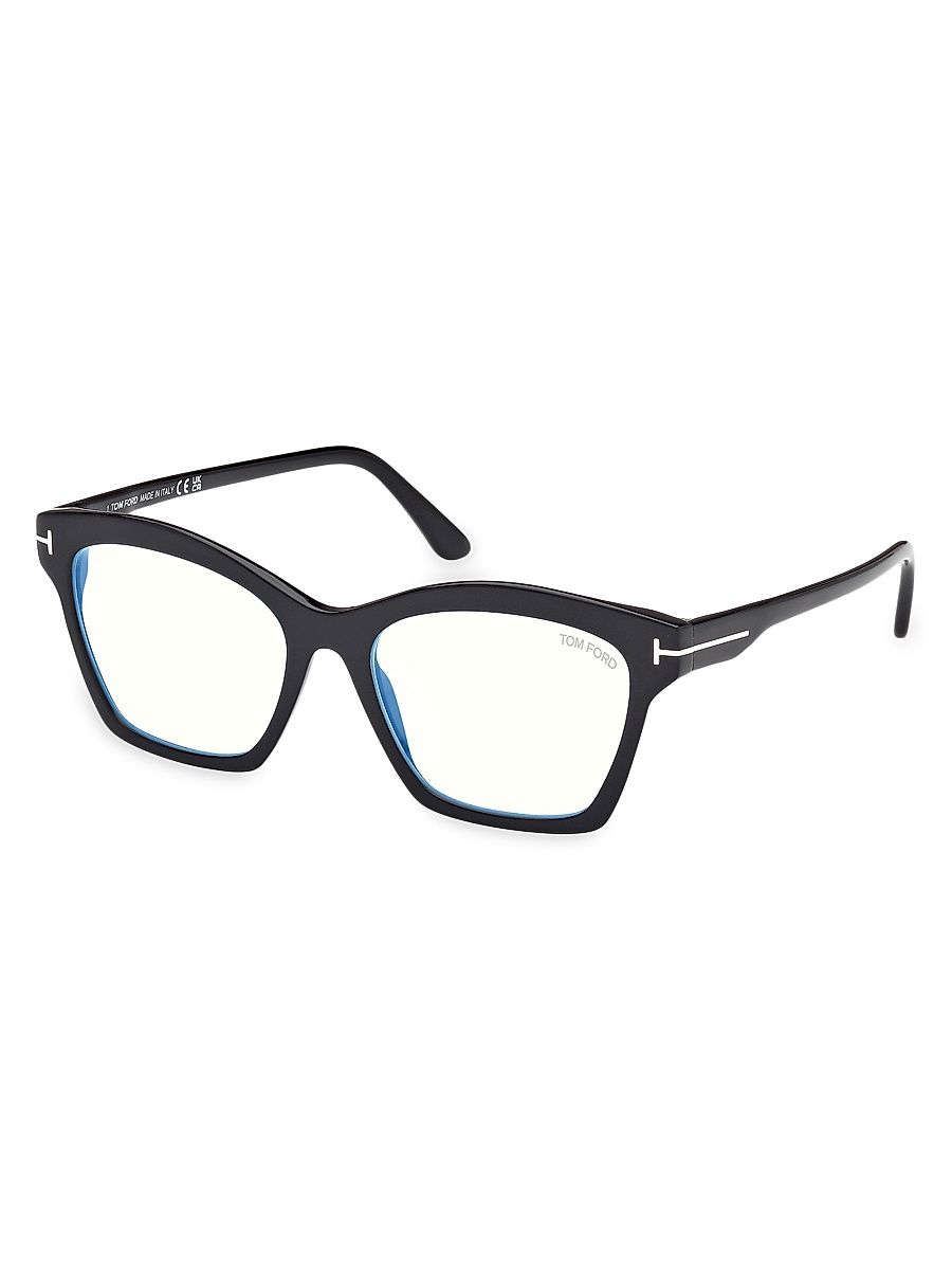 Women's 54MM Blue Block Optical Eyeglasses - Black