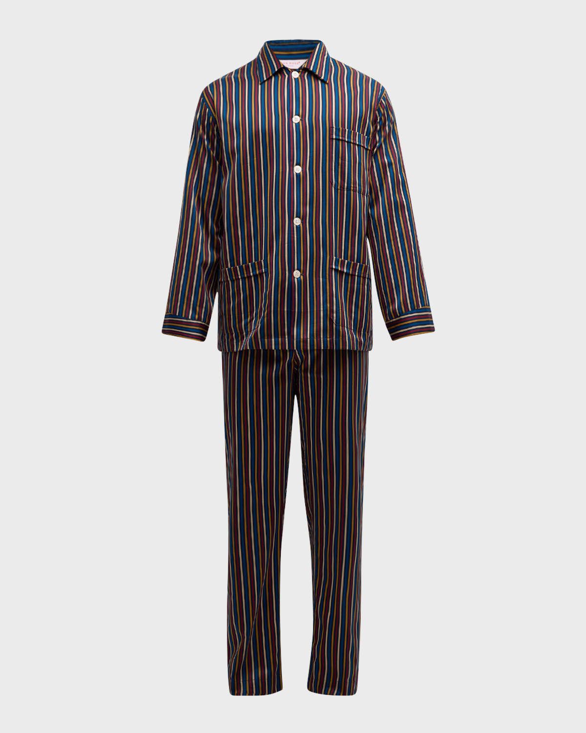 Men & apos;s Wellington Striped Cotton Pajama Set