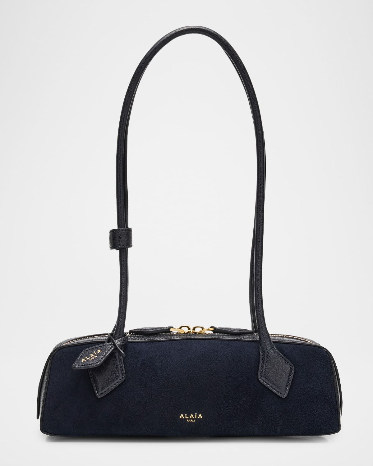 Le Teckel Small Shoulder Bag in Suede and Leather