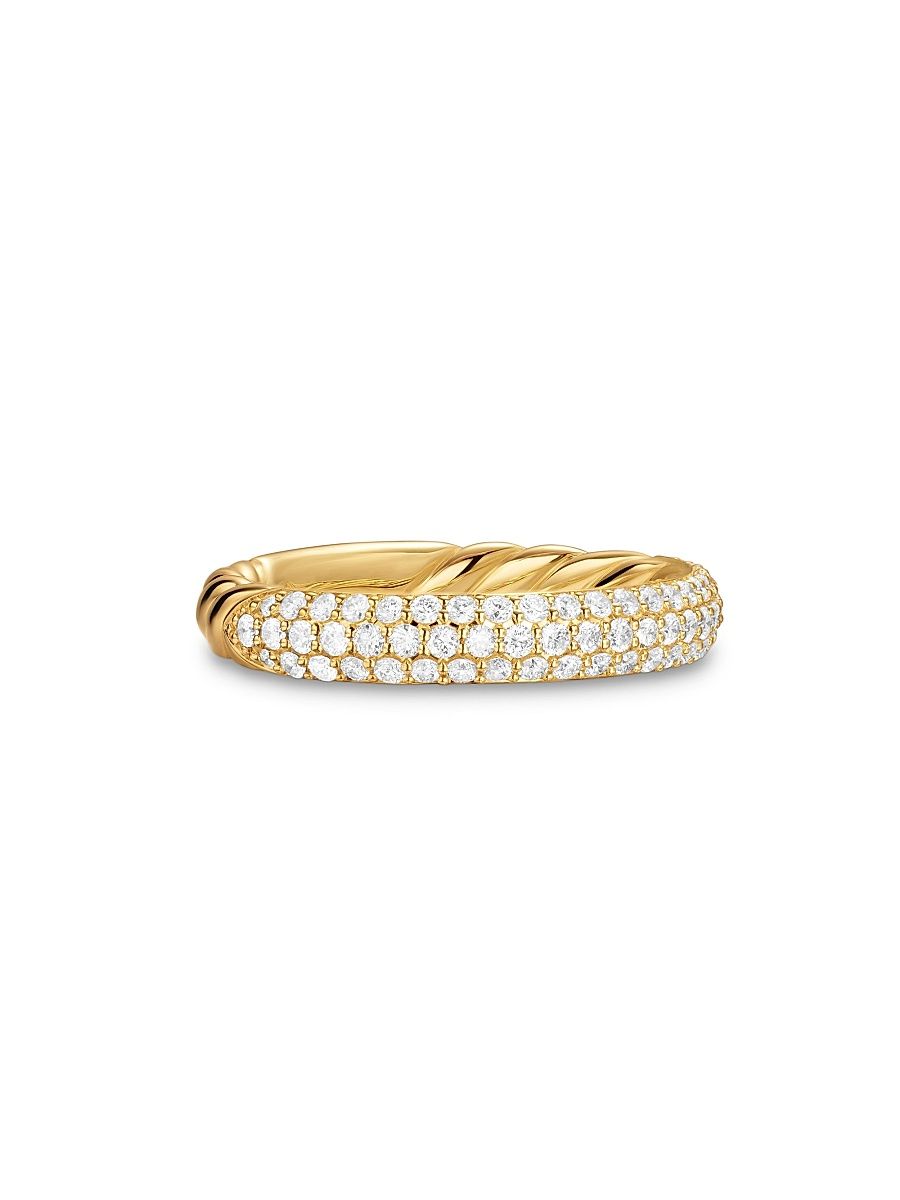 Women's DY Mercer Pavé Band Ring in 18K Yellow Gold - Gold - Size 5