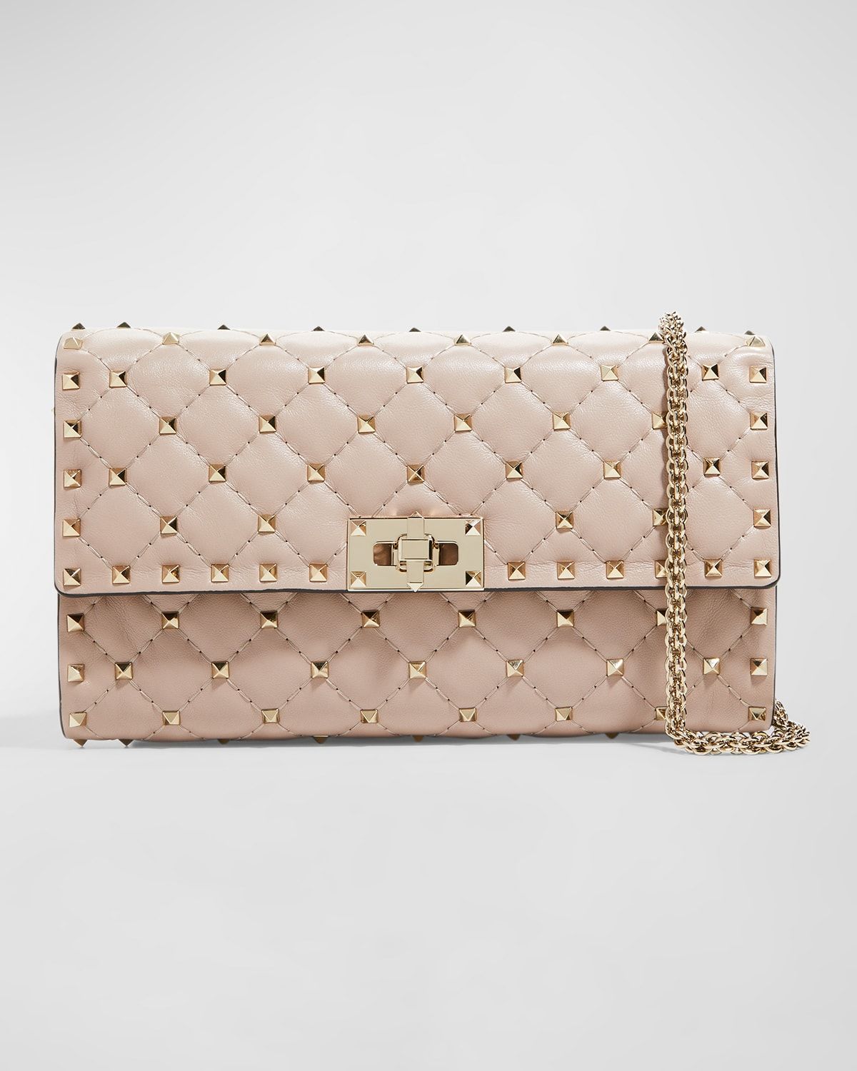 Quilted Rockstud Spike Chain Shoulder Bag