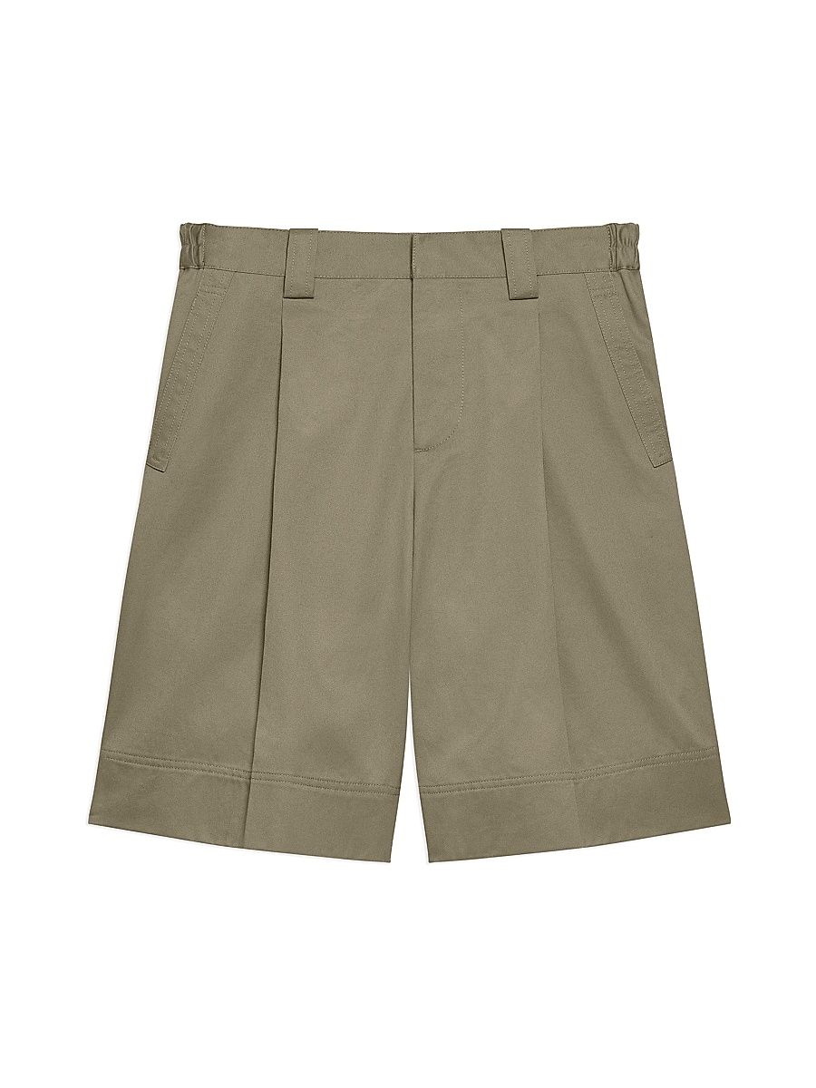 Men's Pleated Relaxed-Fit Chino Shorts - Vetiver - Size 28