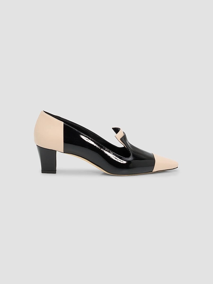 Women's Polastron 50MM Two-Tone Leather Pumps - Black - Size 10