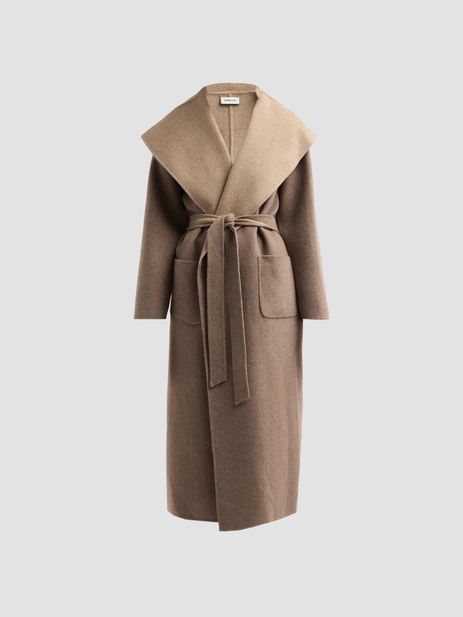 SIMKHAI Women's Allura Reversible Belted Coat - Mushroom Multi - Size Large