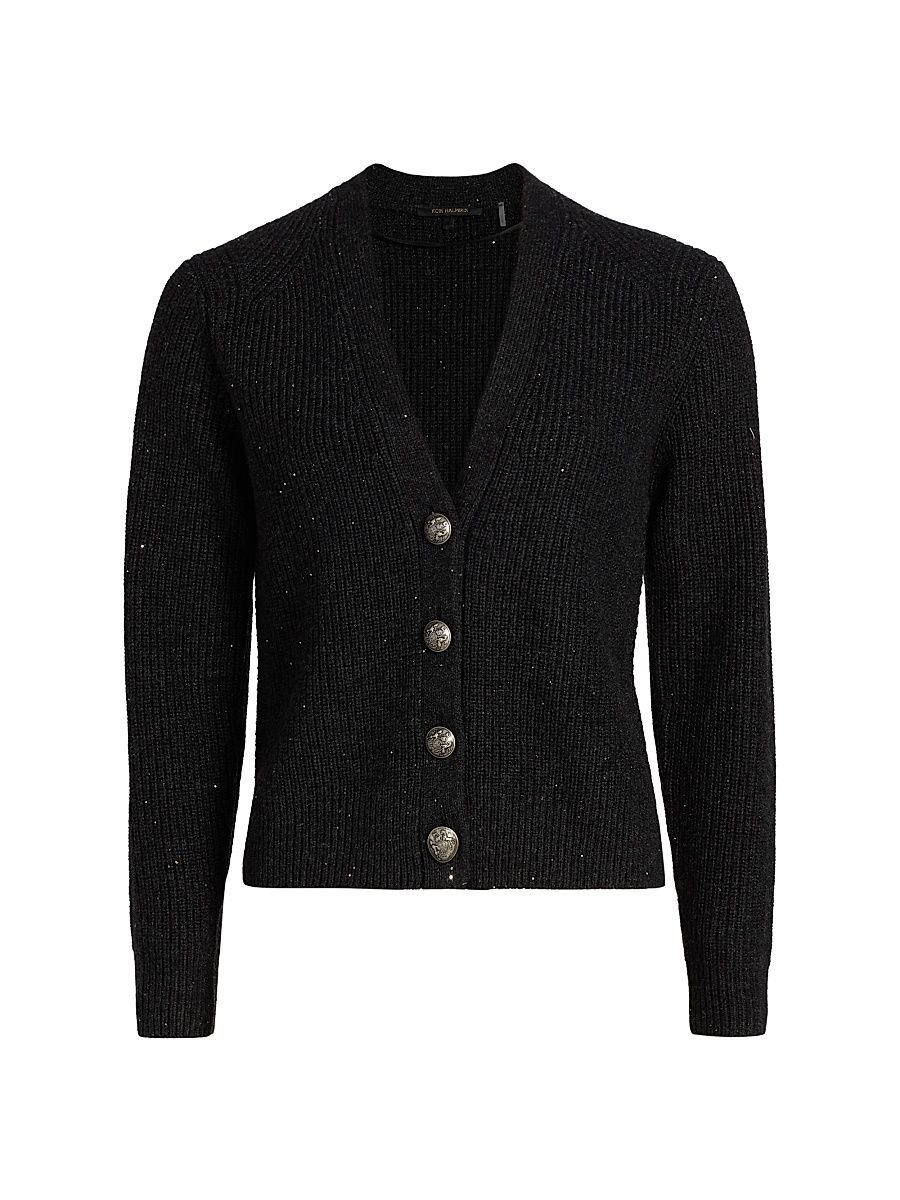 Women's Eddie V-Neck Cardigan - Dark Grey - Size XXL