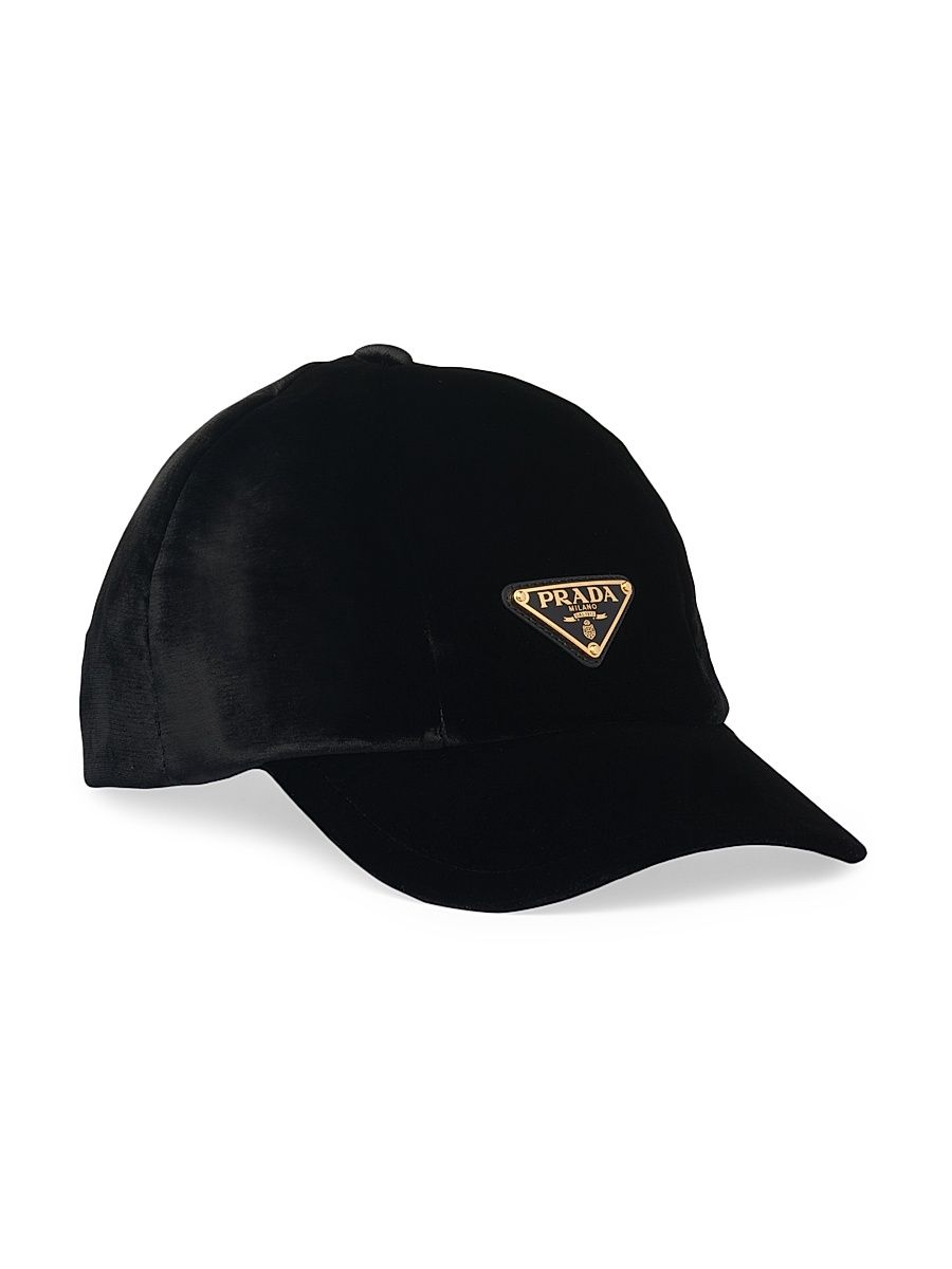 Women's Velvet Baseball Cap - Black - Size Large